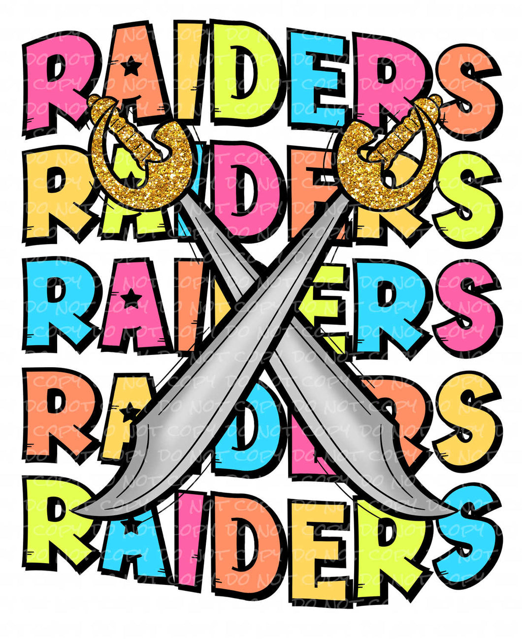 Raiders Colorful | DTF Ready to Press or Sublimation Transfer