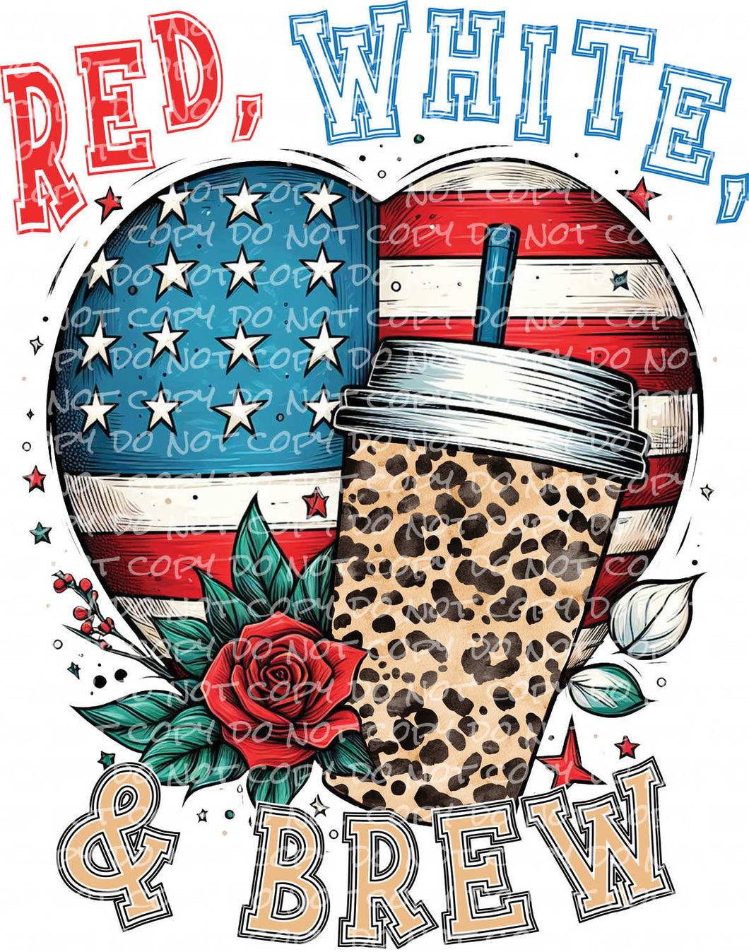 Red White and Brew | DTF Ready to Press or Sublimation Transfer