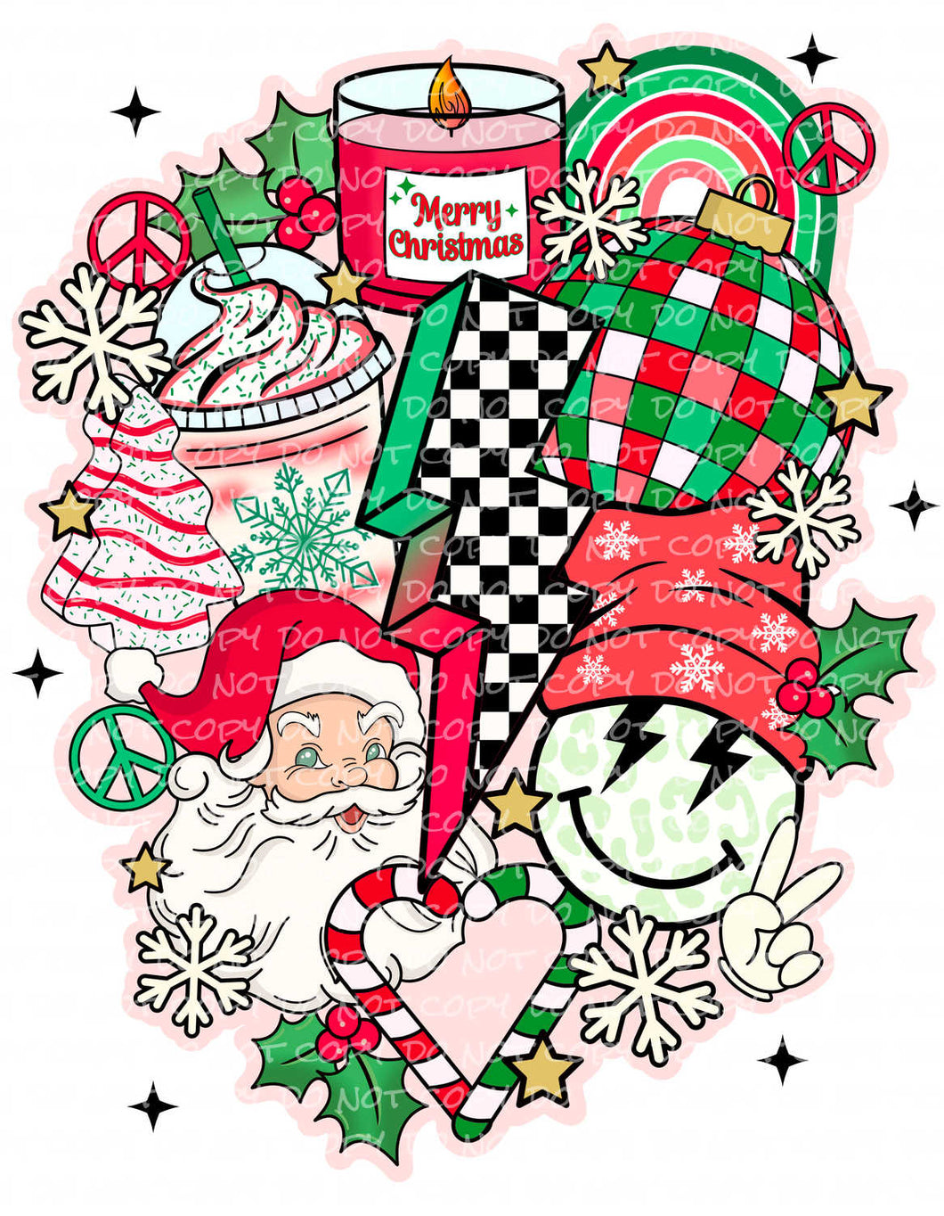 Merry Christmas Collage | DTF Ready to Press or Sublimation Transfer