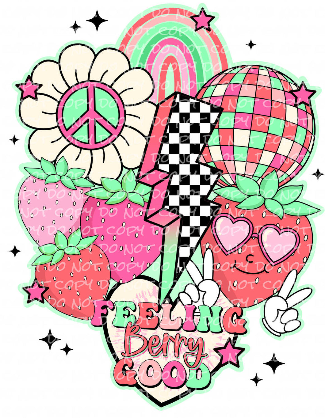 Feeling Berry Good Collage | DTF Ready to Press or Sublimation Transfer