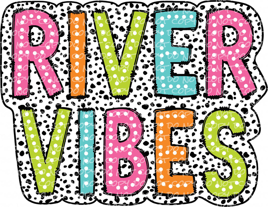 River Vibes Dalmatian Dots - DTF Ready to Press or Sublimation Transfer