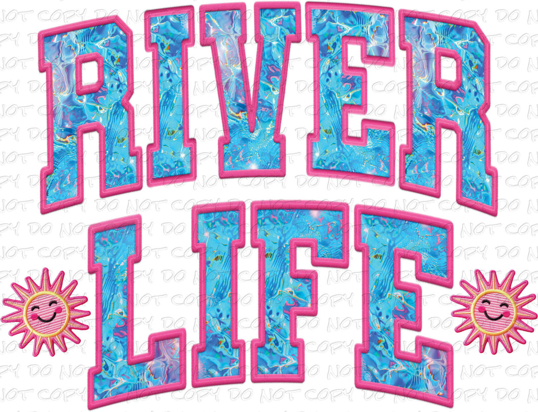 River Life Faux Patch | DTF Ready to Press or Sublimation Transfer