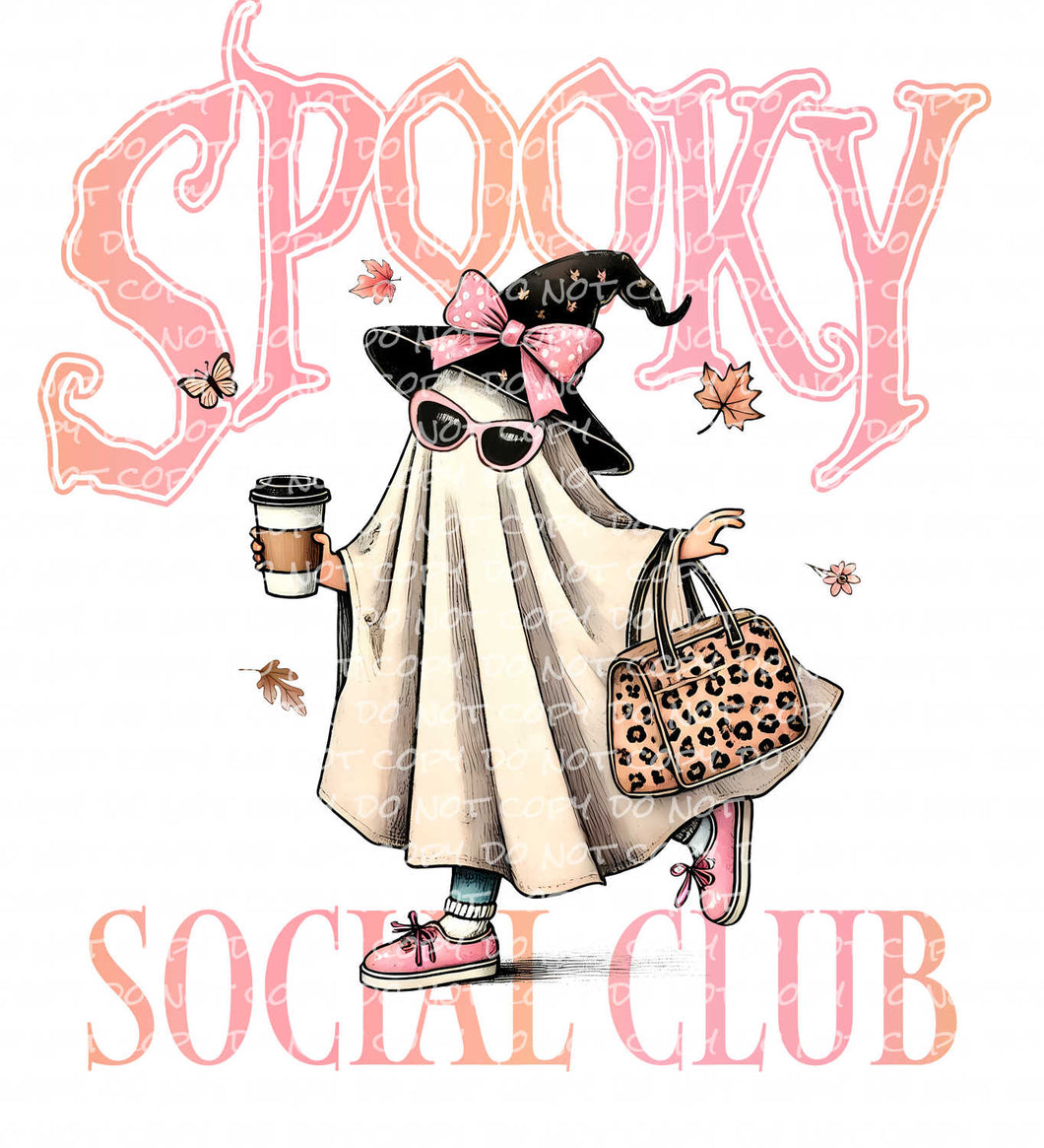 Spooky Social Club | DTF Ready to Press or Sublimation Transfer