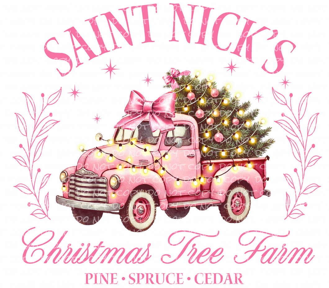 Saint Nick's Christmas Tree Farm | DTF Ready to Press or Sublimation Transfer