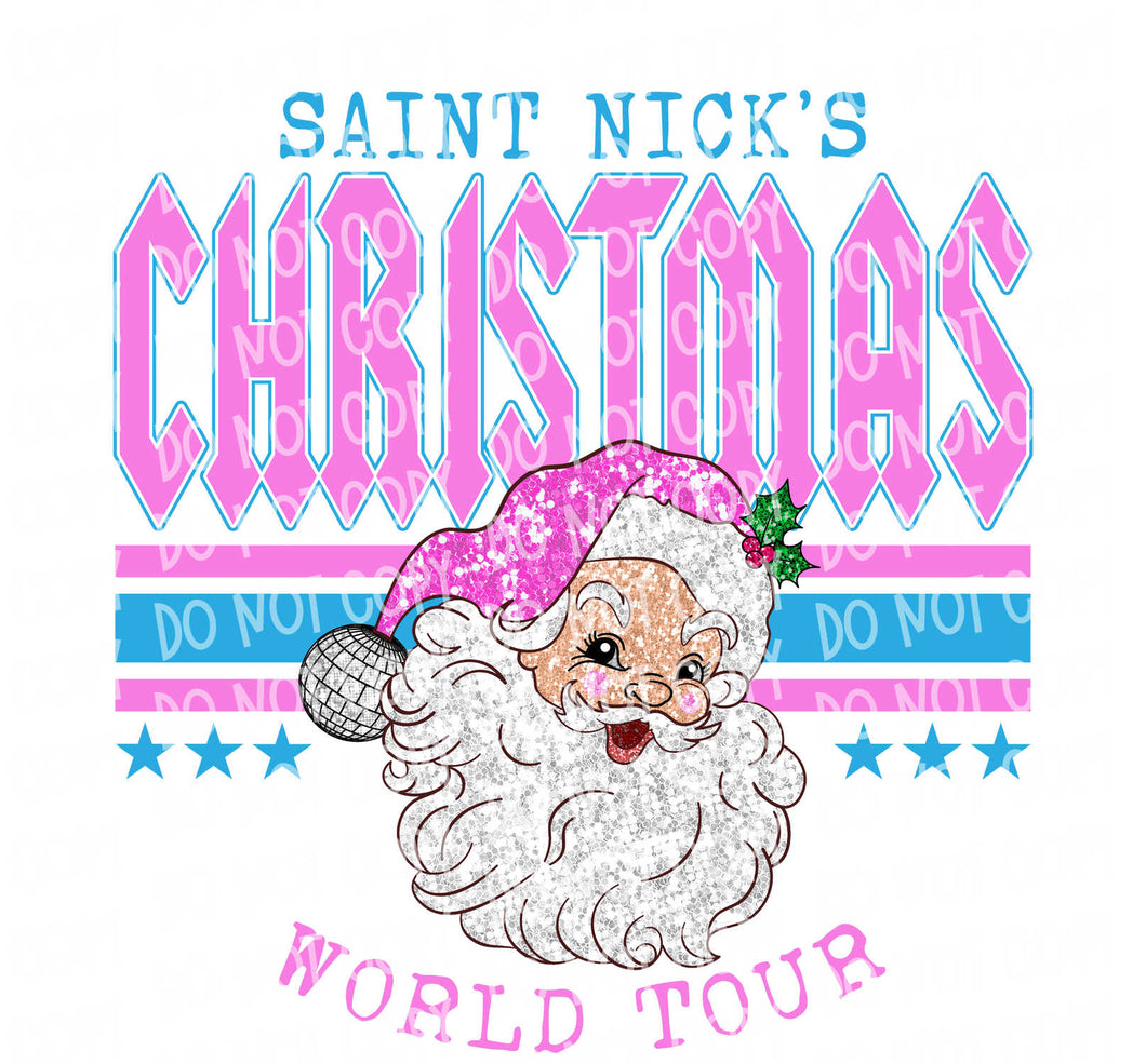 Saint Nick's Christmas World Tour | DTF Ready to Press or Sublimation Transfer