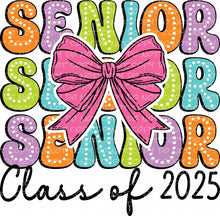 Load image into Gallery viewer, Senior Class 2025 Bow | DTF Ready to Press or Sublimation Transfer
