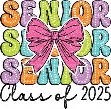 Load image into Gallery viewer, Senior Class 2025 Bow | DTF Ready to Press or Sublimation Transfer
