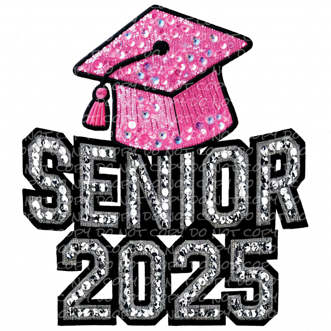 Senior 2025 Pink Cap | DTF Ready to Press or Sublimation Transfer