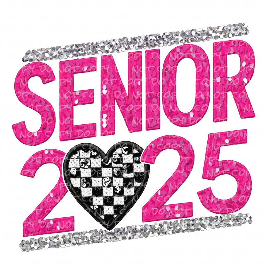 Senior 2025 Faux Sequin Patch | DTF Ready to Press or Sublimation Transfer