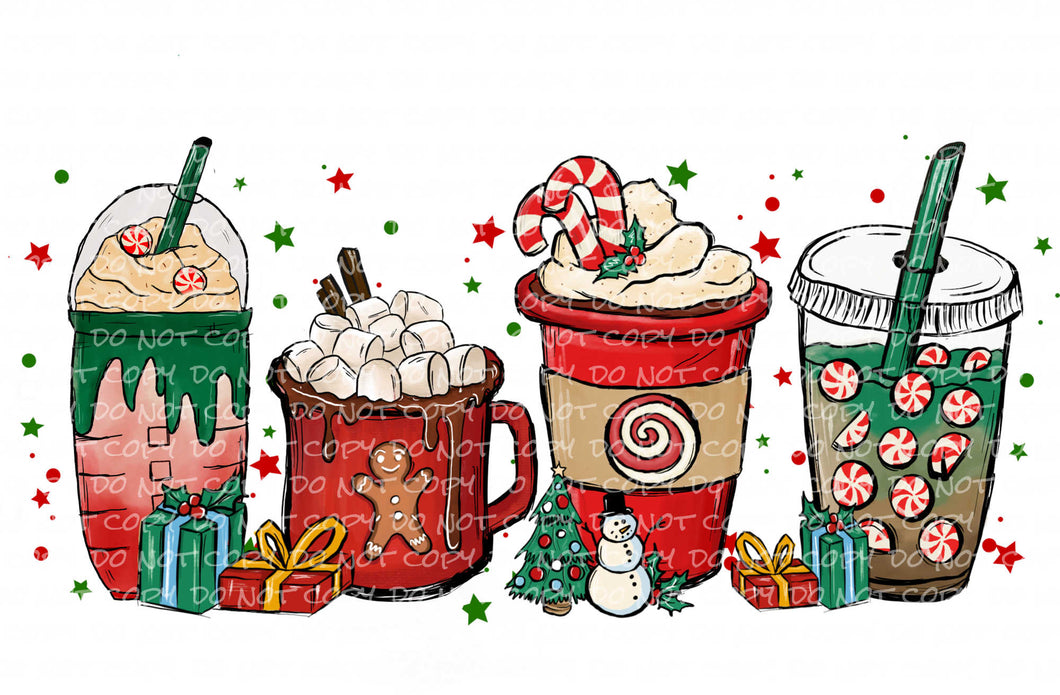 Simple Christmas Coffee | DTF Ready to Press or Sublimation Transfer