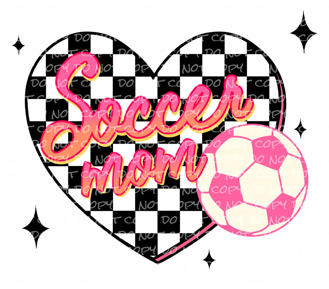 Soccer Mom with optional pocket design - DTF Ready to Press or Sublimation Transfer