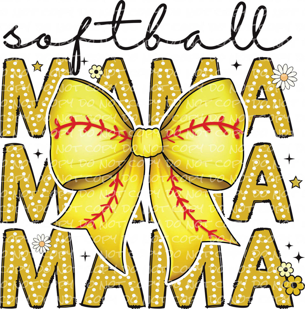 Softball Mama Coquette | DTF Ready to Press or Sublimation Transfer