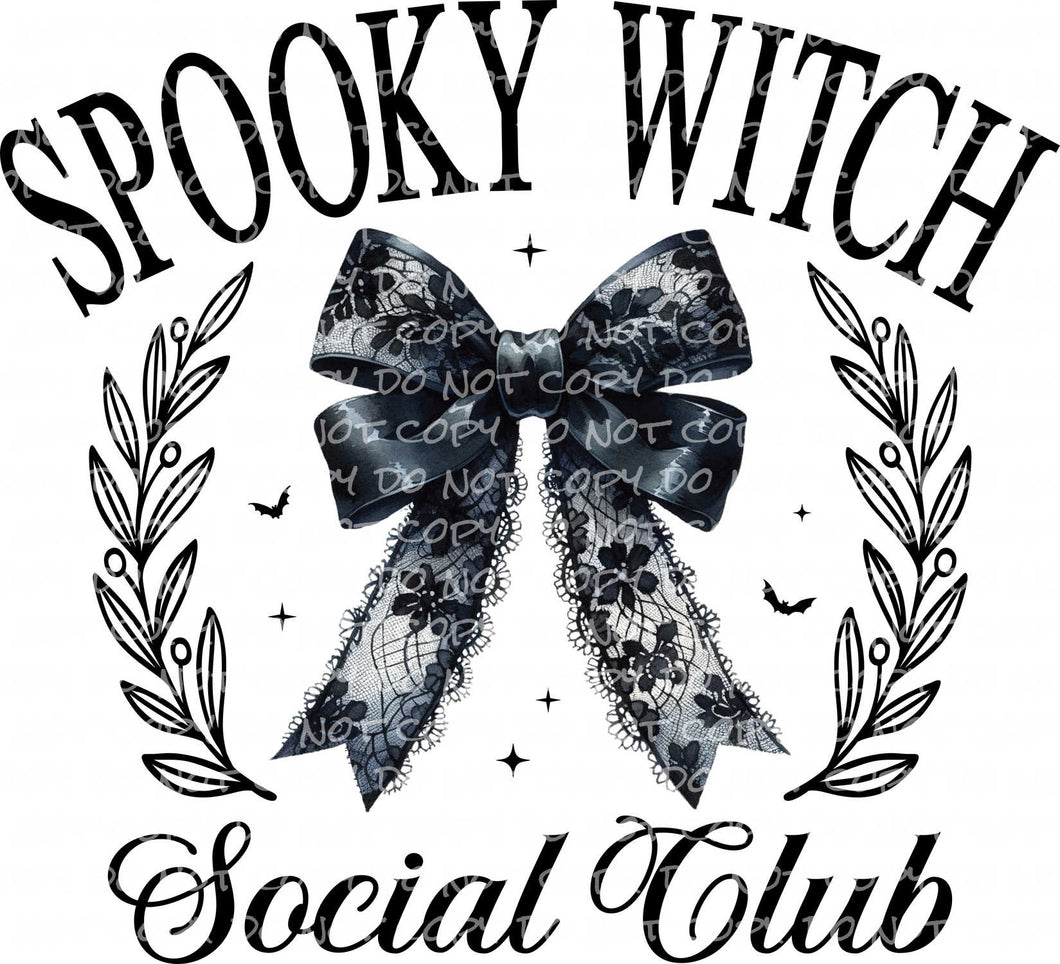 Spooky Witch Social Club | DTF Ready to Press or Sublimation Transfer