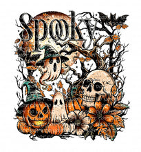 Load image into Gallery viewer, Spooky Ghost with optional sleeve | DTF Ready to Press or Sublimation Transfer
