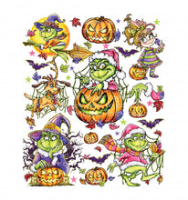 Load image into Gallery viewer, Spooky Guy with optional sleeve design | DTF Ready to Press or Sublimation Transfer
