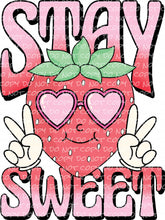 Load image into Gallery viewer, Stay Sweet Strawberry with optional pocket | DTF Ready to Press or Sublimation Transfer
