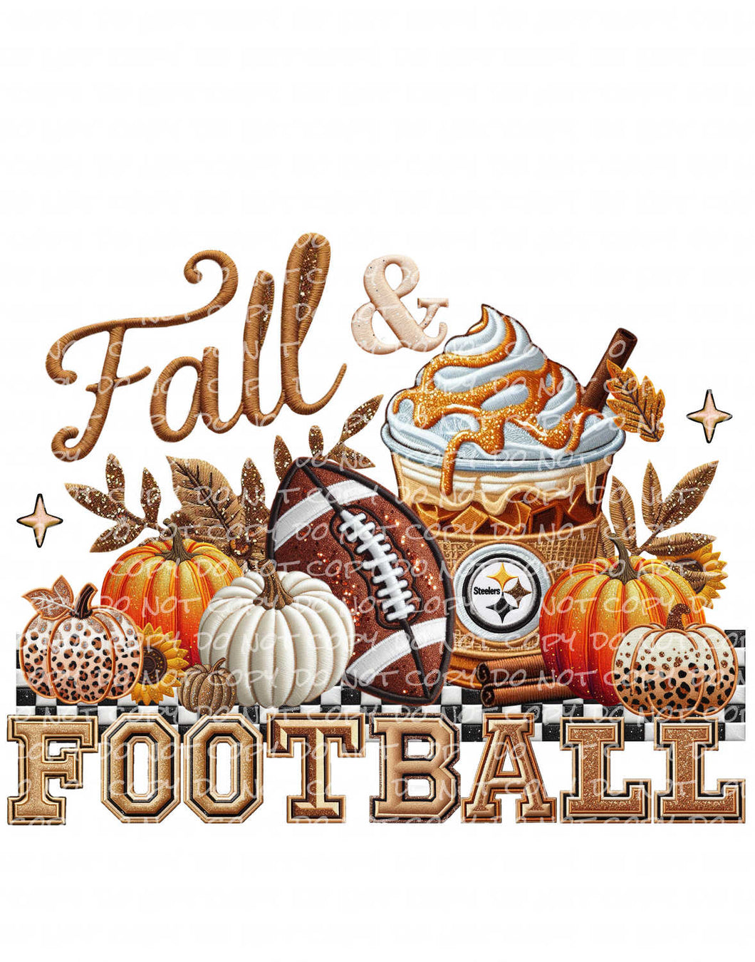 Fall & Football Faux Patch - Ste_elers | DTF Ready to Press or Sublimation Transfer