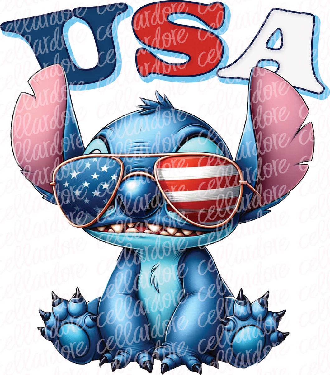 USA Blue Animal - DTF Ready to Press Transfer