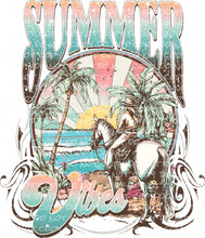 Load image into Gallery viewer, Summer Vibes with optional pocket design - DTF Ready to Press or Sublimation Transfer
