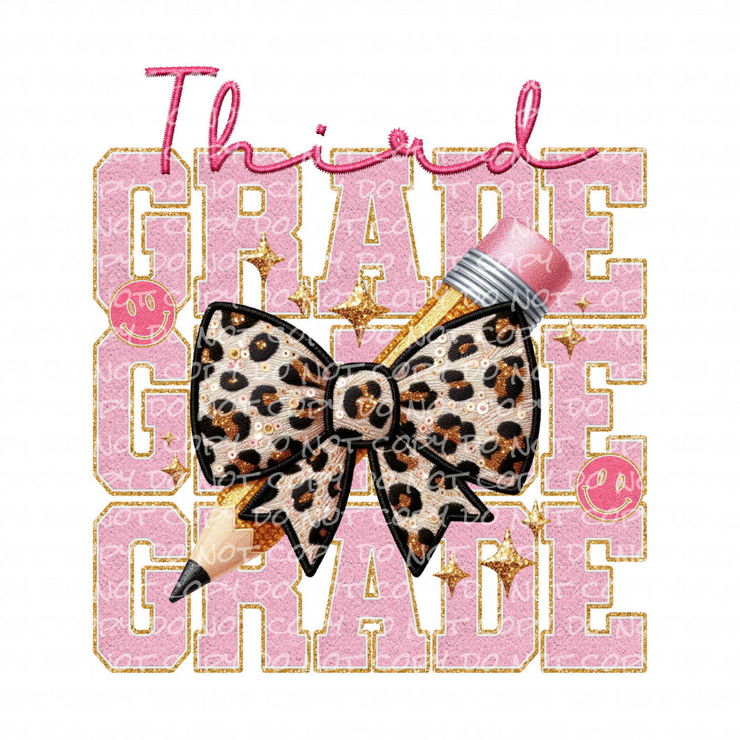 Third Grade Faux Patch | DTF Ready to Press or Sublimation Transfer