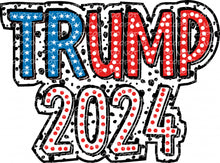 Load image into Gallery viewer, Trump 2024 Dalmatian Dots - DTF Ready to Press or Sublimation Transfer
