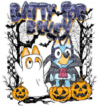 Load image into Gallery viewer, Batty for B_L_U_E_Y with optional sleeve- DTF Ready to Press or Sublimation Transfer
