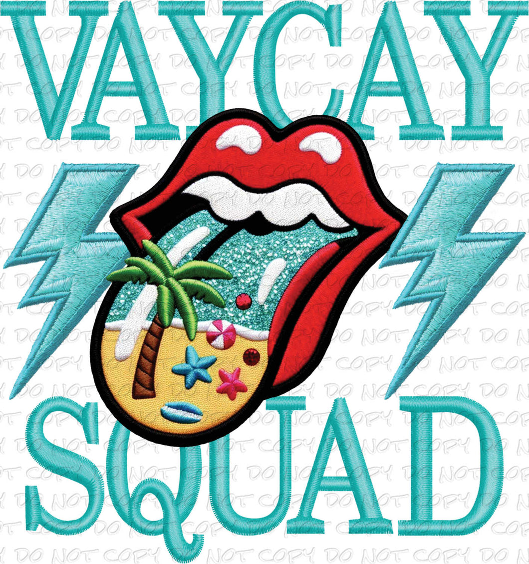 Vaycay Squad Faux Patch | DTF Ready to Press or Sublimation Transfer