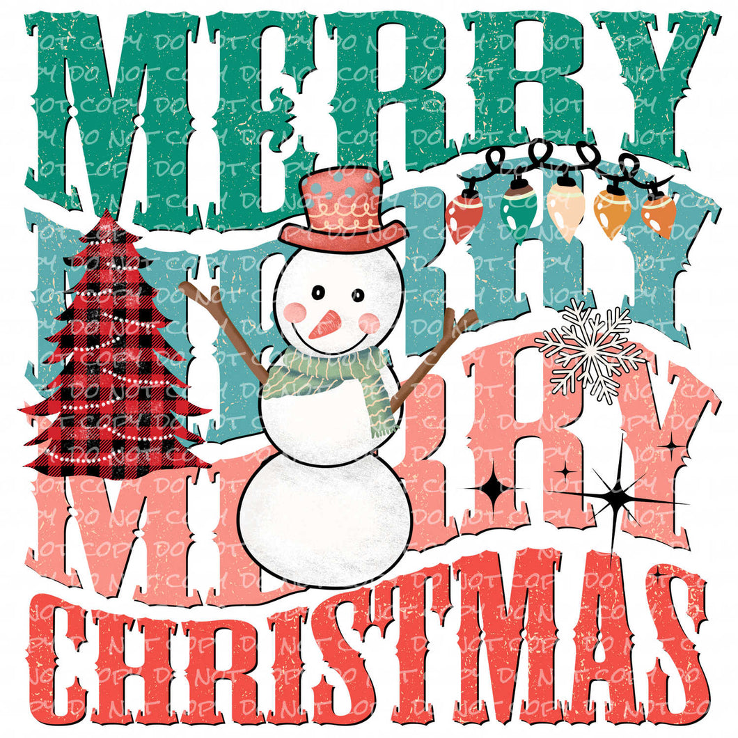 Merry Merry Christmas | DTF Ready to Press or Sublimation Transfer