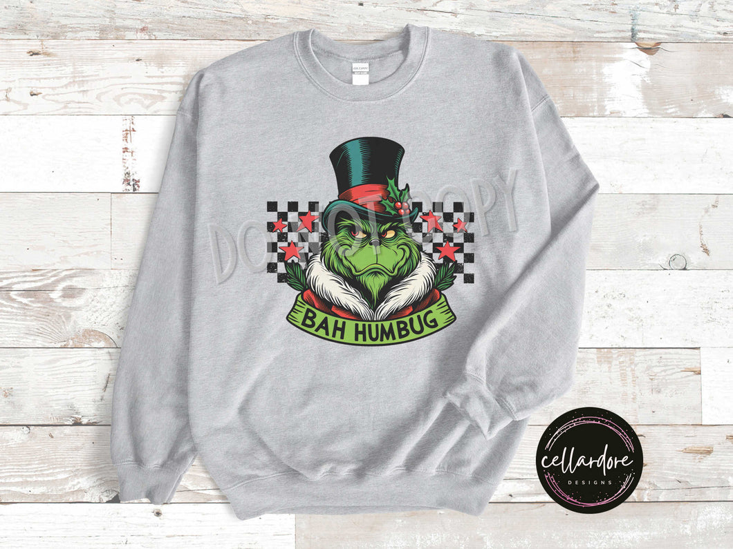 Bah Humbug Christmas Sweatshirt (Youth/Adult) - Completed Apparel Item