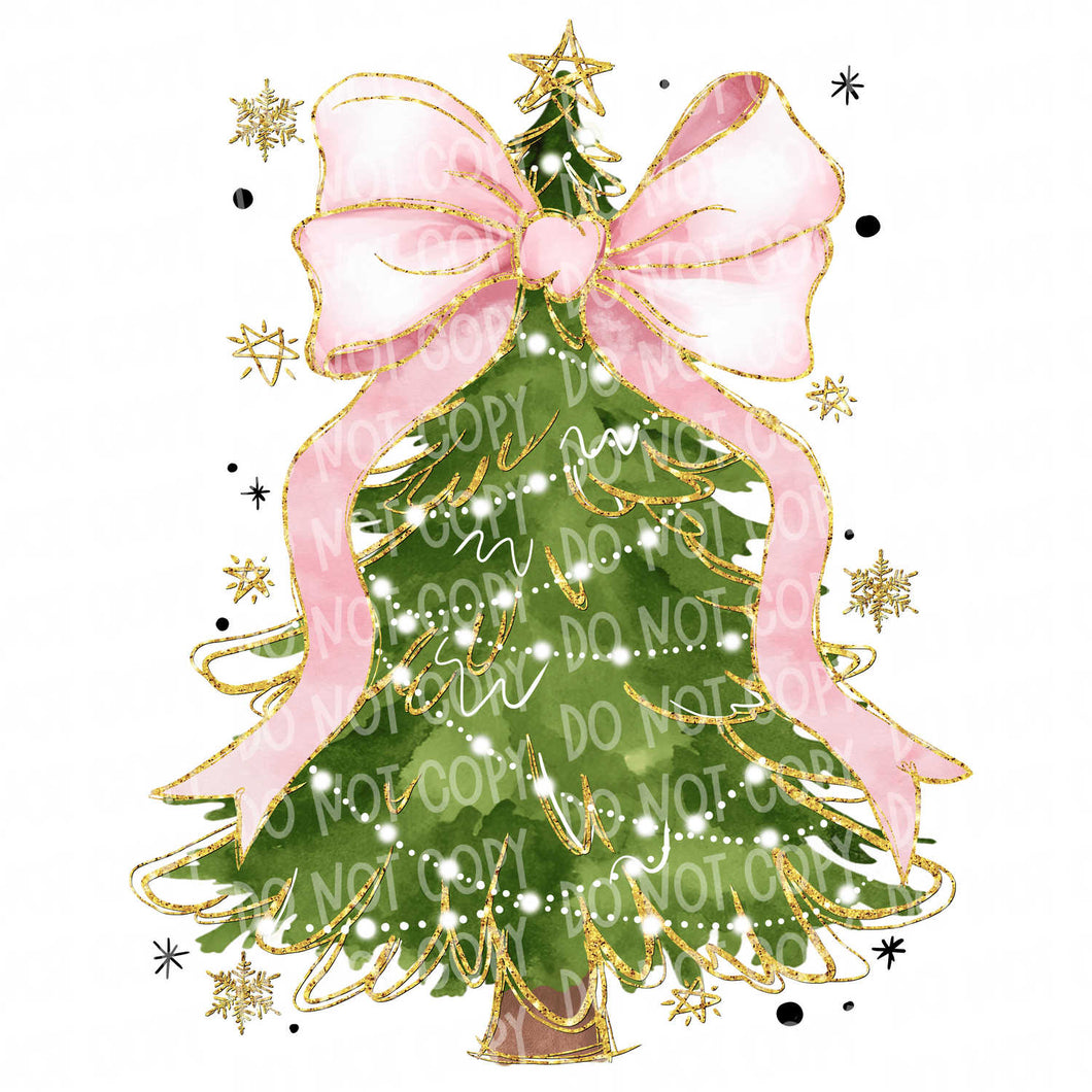 Pretty Christmas Tree | DTF Ready to Press or Sublimation Transfer