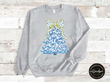 Load image into Gallery viewer, Blue Floral Tree Sweatshirt - Completed Apparel Items
