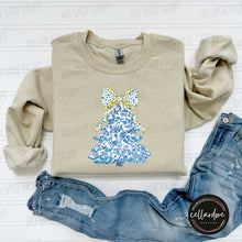 Load image into Gallery viewer, Blue Floral Tree Sweatshirt - Completed Apparel Items
