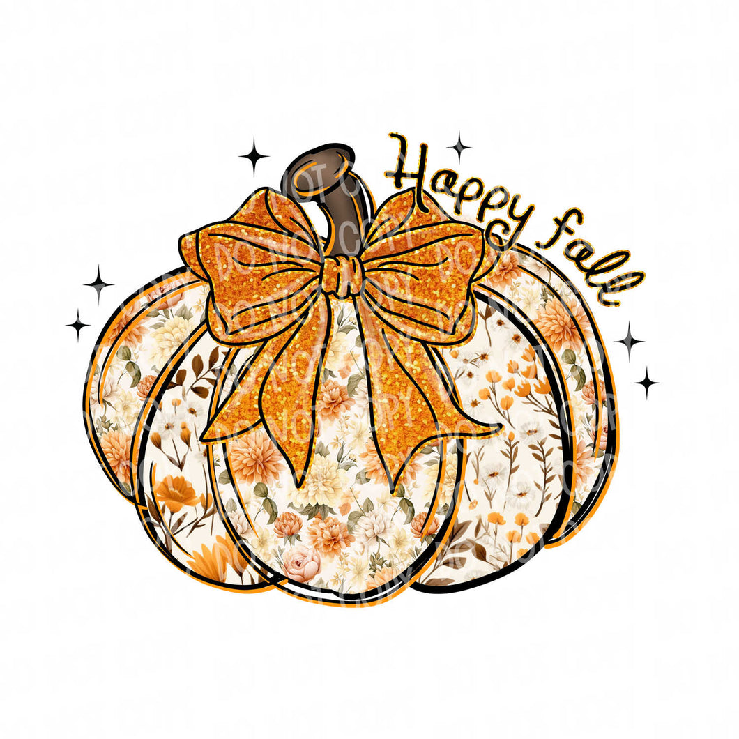 Happy Fall Pumpkin | DTF Ready to Press or Sublimation Transfer