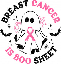 Load image into Gallery viewer, Breast Cancer is Boo Sheet with optional pocket | DTF Ready to Press or Sublimation Transfer
