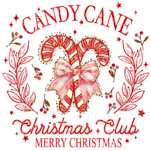 Load image into Gallery viewer, Candy Cane Social Club Coquette with matching optional pocket | DTF Ready to Press or Sublimation Transfer
