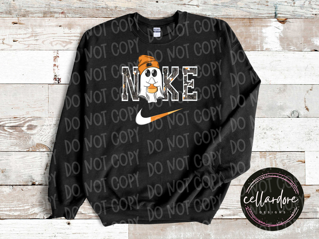 Candy Corn Ghostie Logo Sweatshirt - Completed Apparel Items