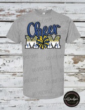 Load image into Gallery viewer, Cheer Mom Blue &amp; Yellow - Completed Apparel Items
