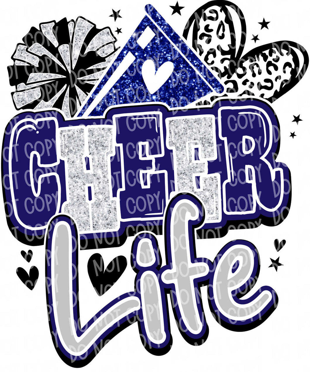 Cheer Life Blue | DTF Ready to Press or Sublimation Transfer