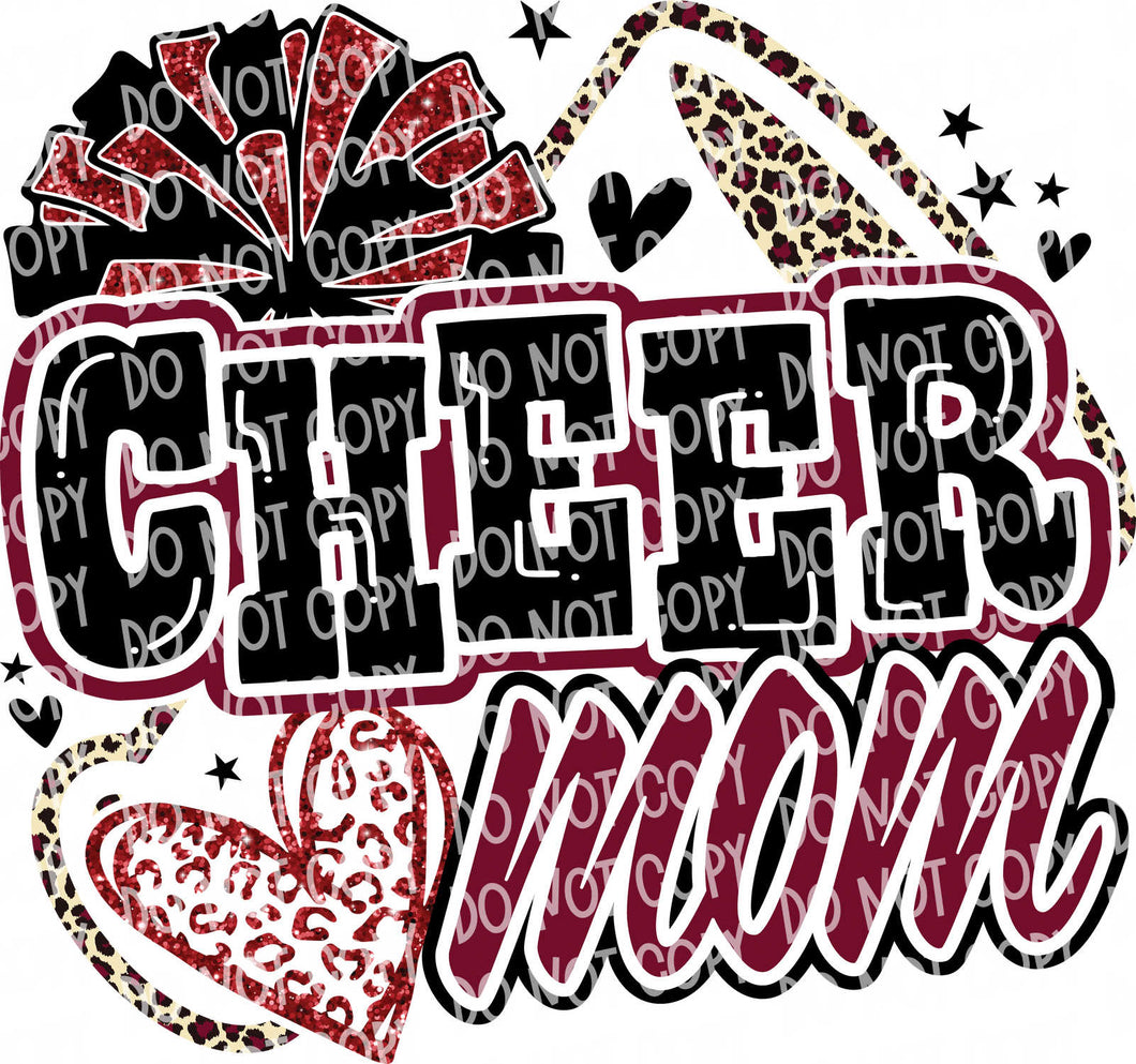 Cheer Mom (Blue/Maroon/Orange) | DTF Ready to Press or Sublimation Transfer