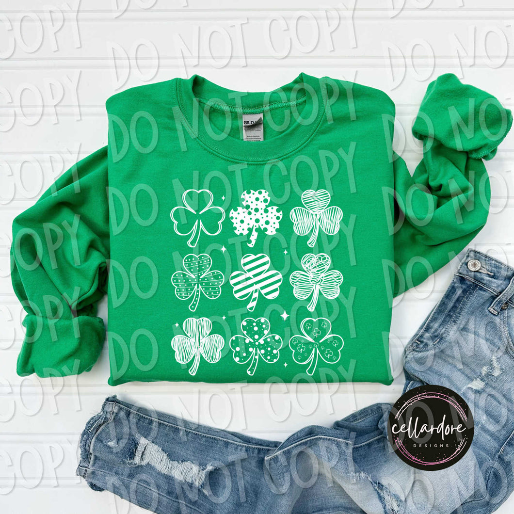 Doodle Clovers Sweatshirt (Adult) - Completed Apparel Item