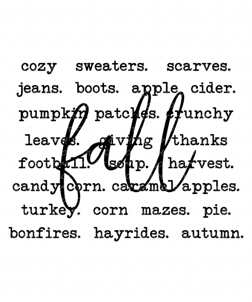 Fall Words | DTF Ready to Press or Sublimation Transfer – CellarDore ...