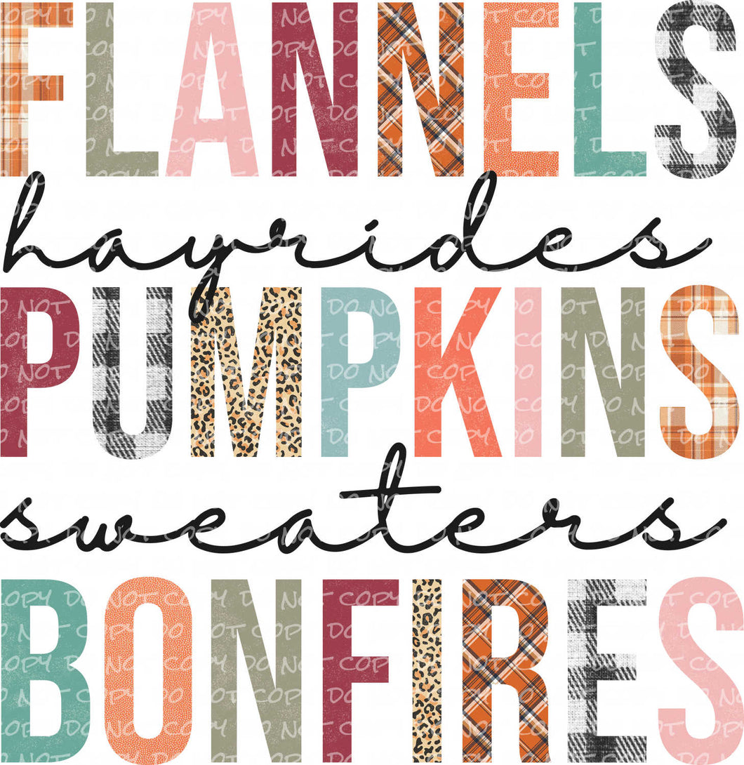 Flannels Hayrides Pumpkins | DTF Ready to Press or Sublimation Transfer