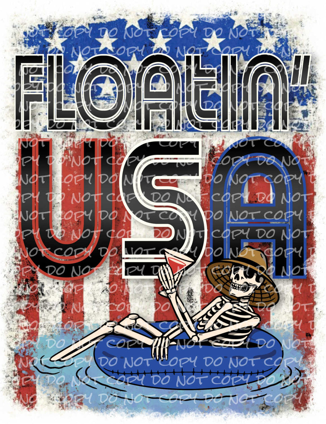 Floatin' USA - DTF Ready to Press or Sublimation Transfer