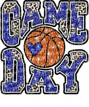 Load image into Gallery viewer, Game Day Basketball Blue/Red | DTF Ready to Press or Sublimation Transfer
