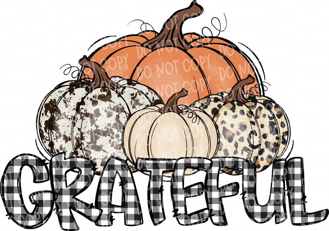 Grateful Pumpkins | DTF Ready to Press or Sublimation Transfer