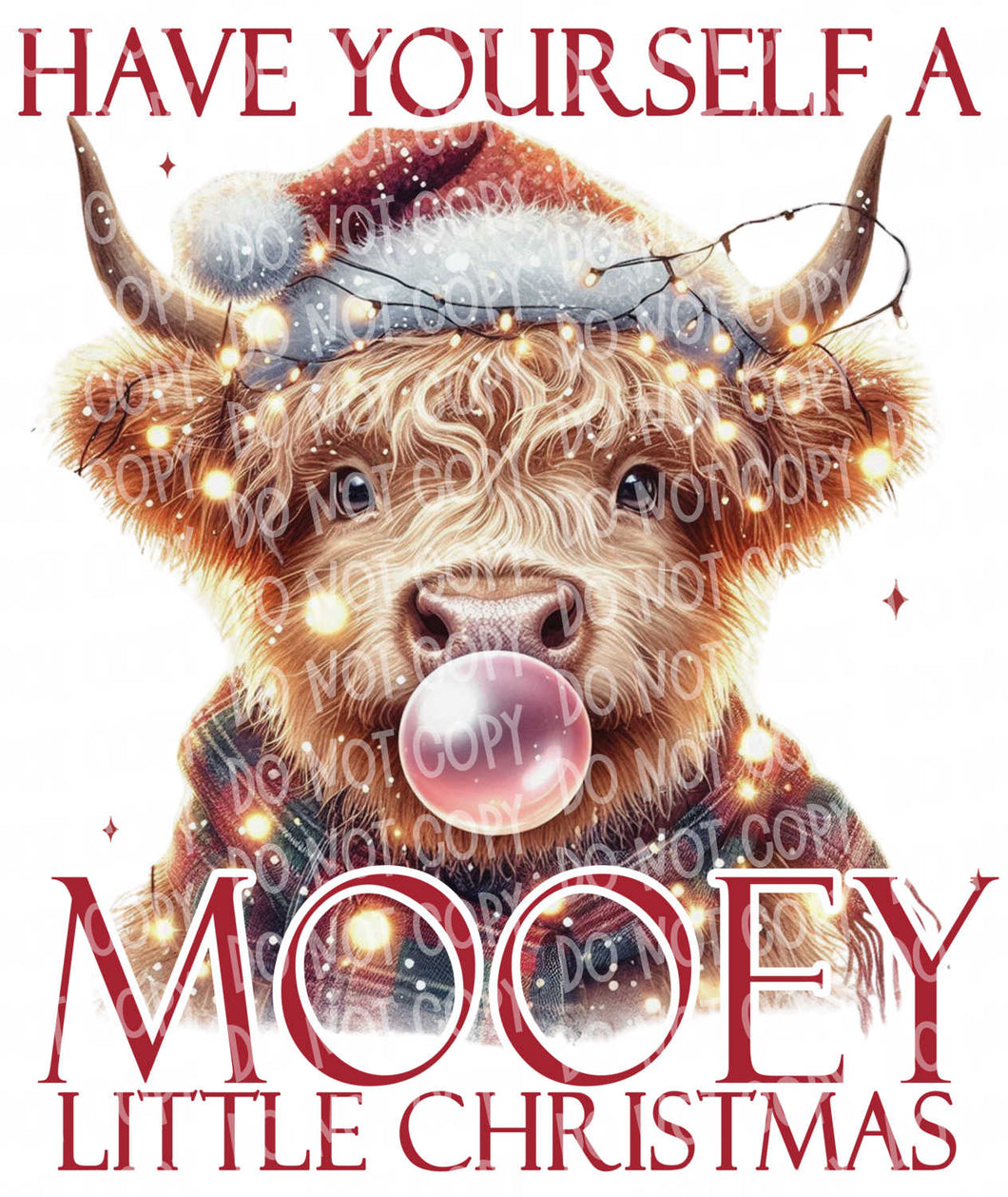 Have Yourself a Mooey Little Christmas Sparkle | DTF Ready to Press or Sublimation Transfer