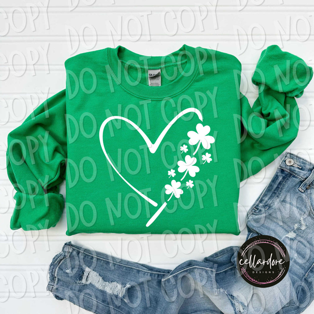 Heart Clovers Sweatshirt (Adult) - Completed Apparel Item