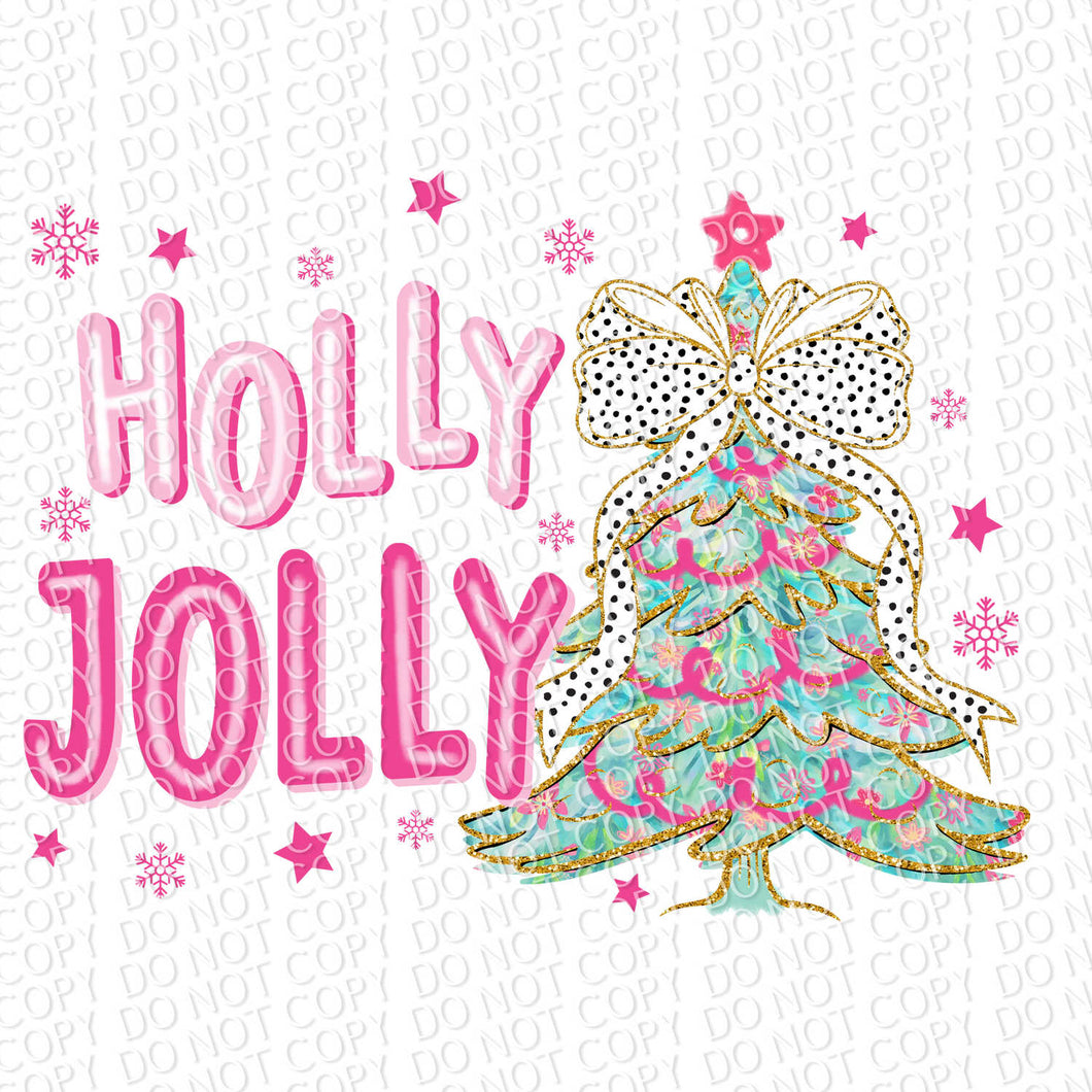 Holly Jolly Tree 3 | DTF Ready to Press or Sublimation Transfer