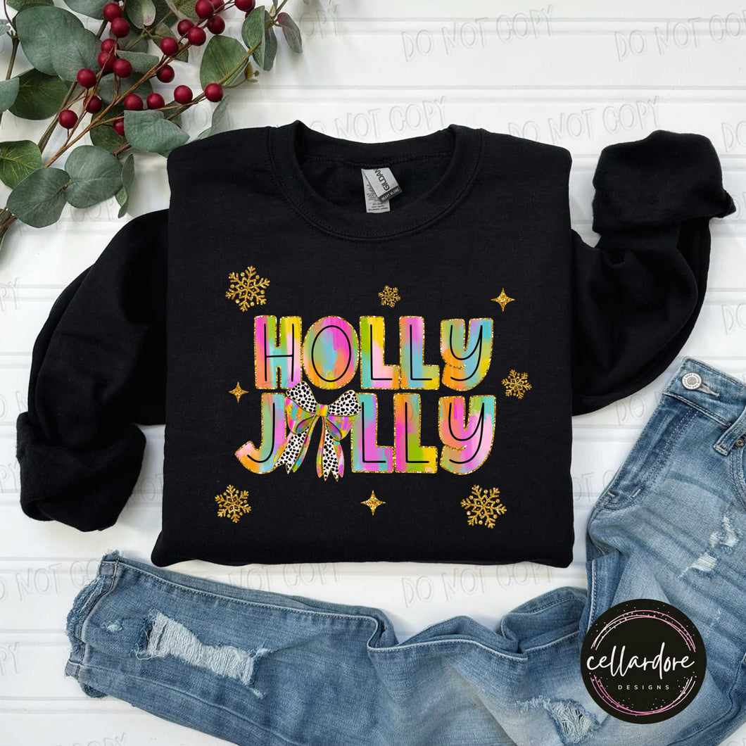 Bright Holly Jolly Sweatshirt - Completed Apparel Items