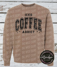 Load image into Gallery viewer, Coffee Addict (or Iced) Sweatshirt - Completed Apparel Item
